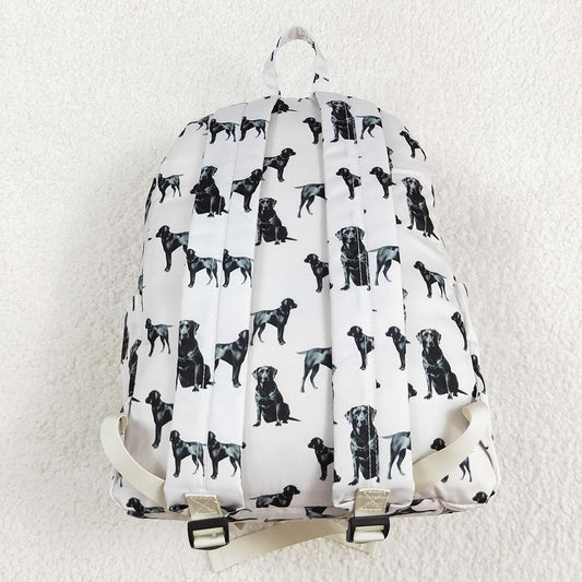 Baby Kids Girls Dogs Black Backpack Zip Back Bags