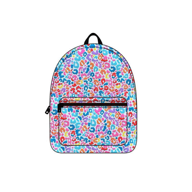 Baby Kids Girls Colorful Leopard Backpack Zip Back Bags Preorder