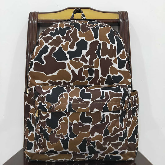 Baby Kids Boys Brown Camo Backpack Zip Back Bags