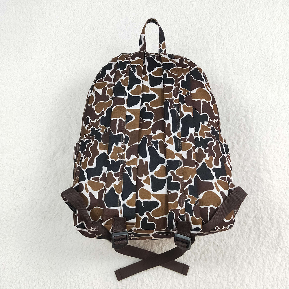 Baby Kids Boys Brown Camo Backpack Zip Back Bags