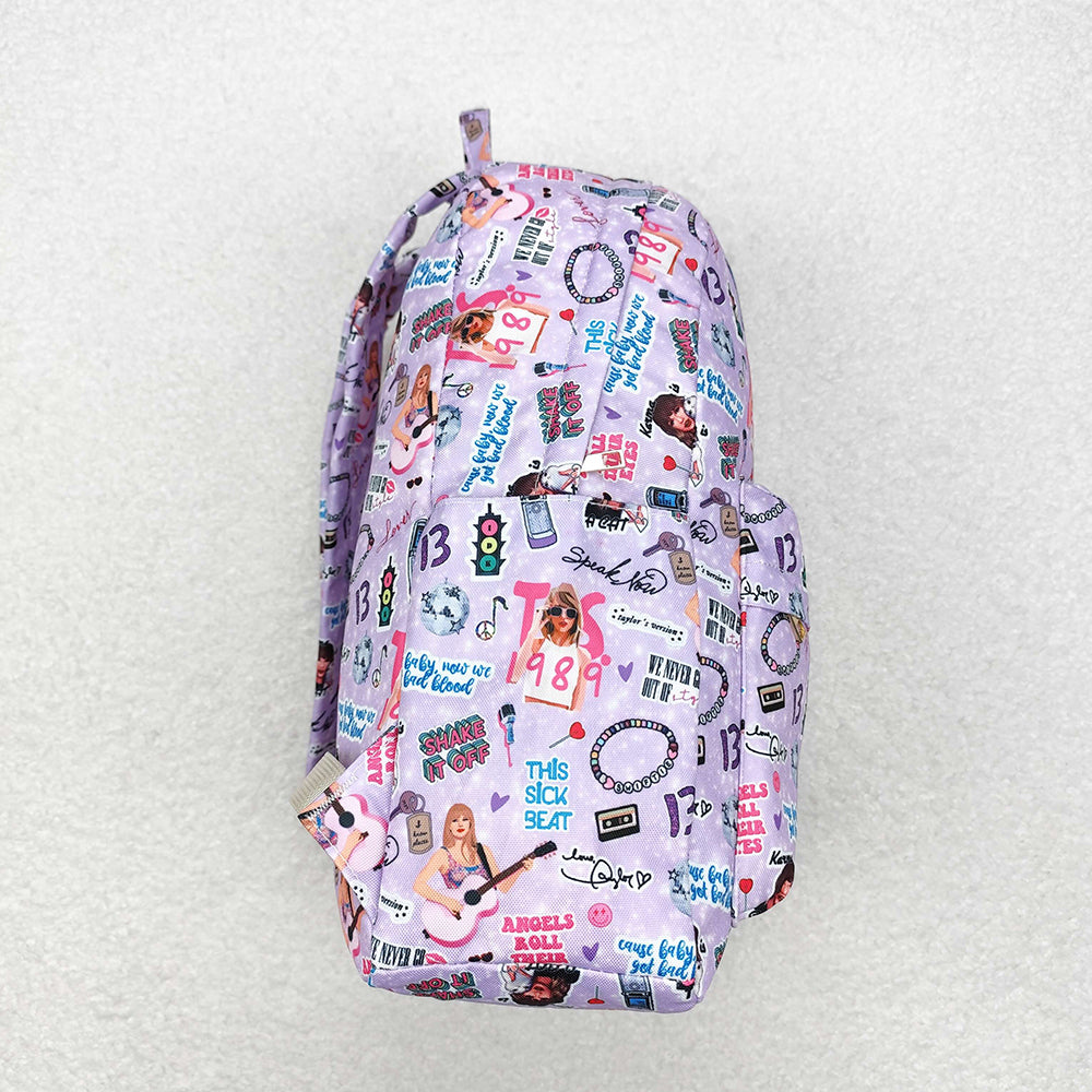 Baby Kids Girls Purple Singer Backpack Zip Back Bags