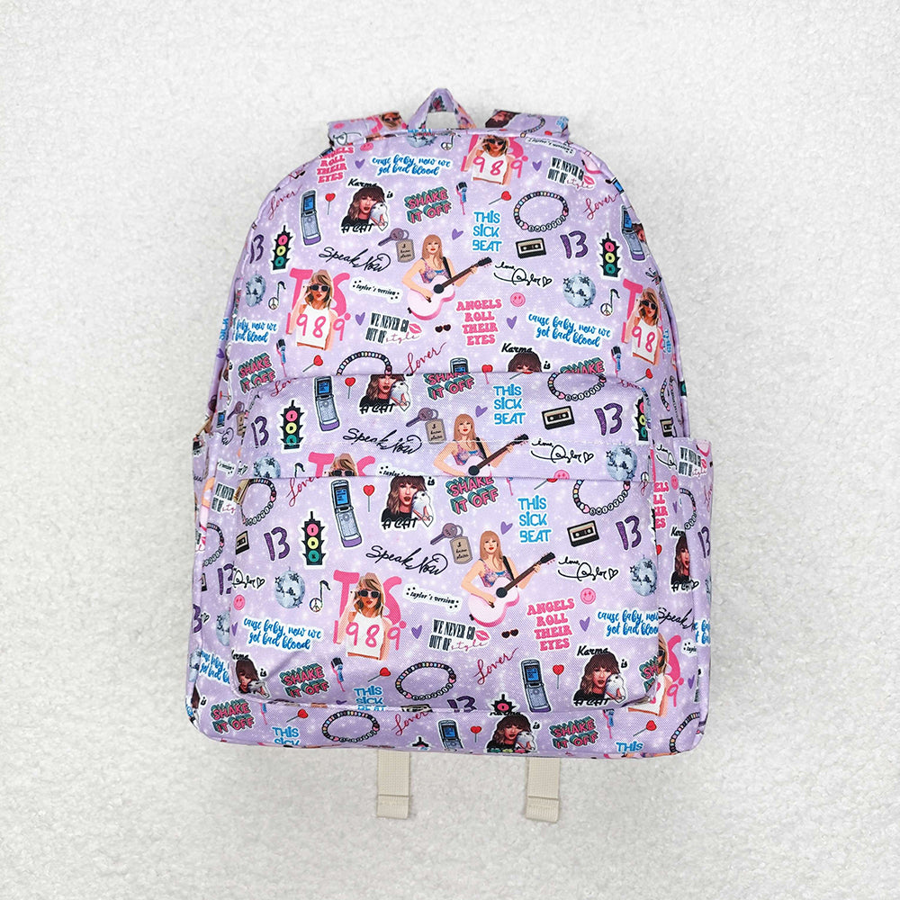 Baby Kids Girls Purple Singer Backpack Zip Back Bags