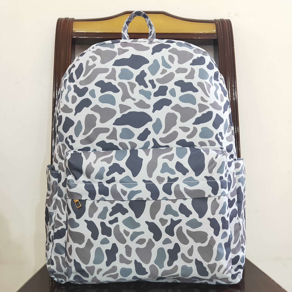 Baby Kids Boys Grey Hunting Camo Backpack Zip Back Bags