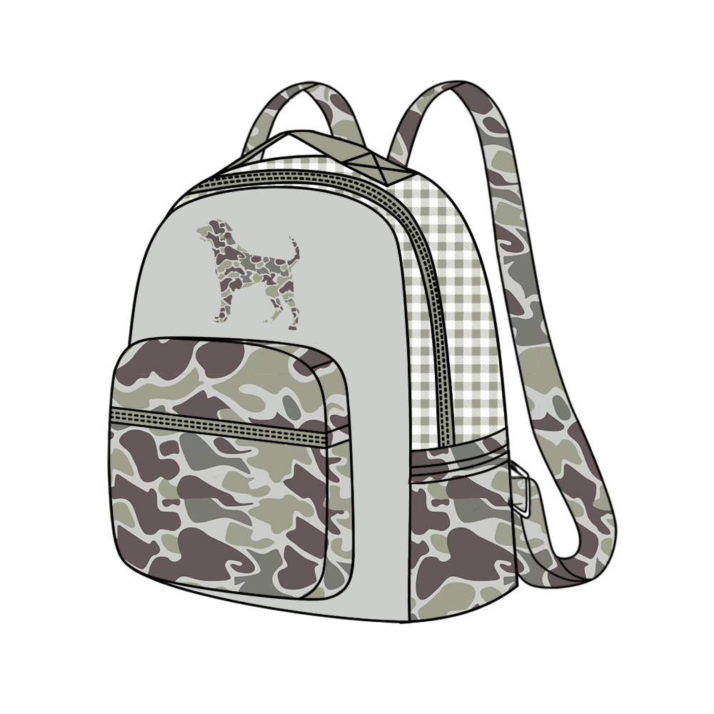 Baby Kids Boys Camo Dog Hunting Backpack Zip Back Bags Preorder