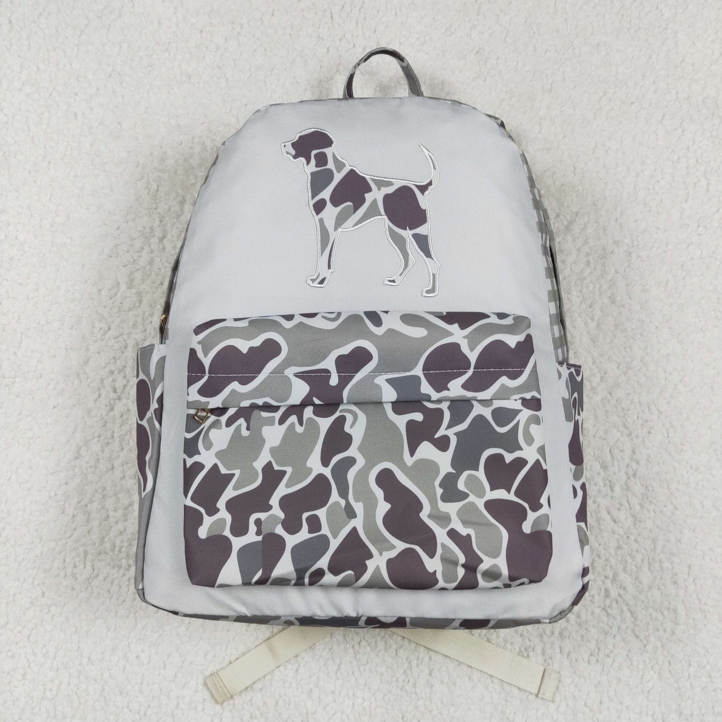USA Shop Baby Children Grey Camo Embroidery Dogs Hunting School Backpack Bags
