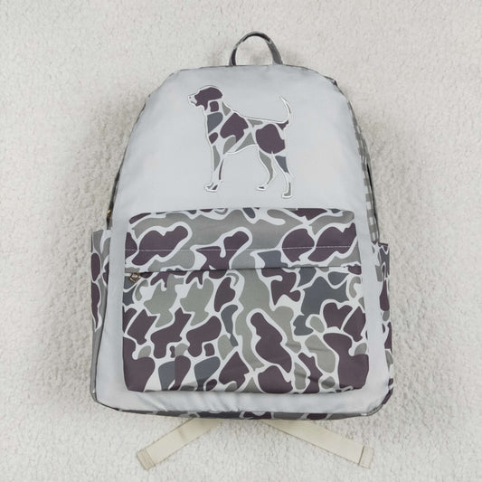 USA Shop Baby Children Grey Camo Embroidery Dogs Hunting School Backpack Bags
