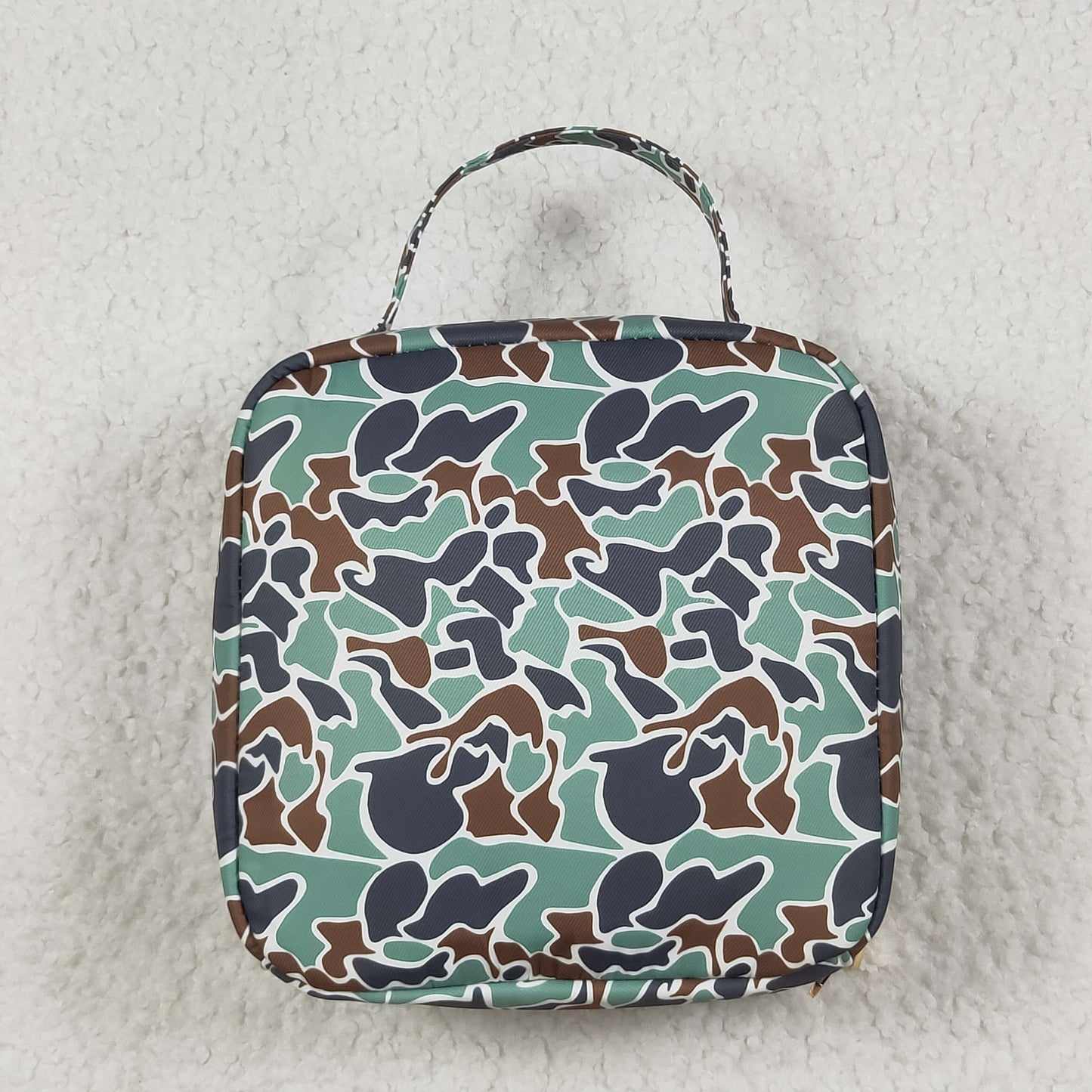 USA Shop Baby Kids Green Camo Embroidery Ducks Hunting School Lunch Boxes