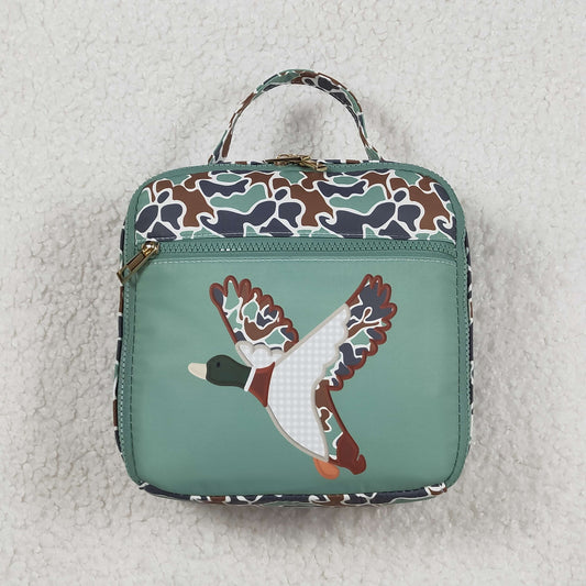 USA Shop Baby Kids Green Camo Embroidery Ducks Hunting School Lunch Boxes
