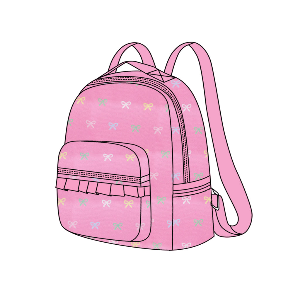 Baby Girls Kids Pink Colorful Bows Backpacks Bags Preorder