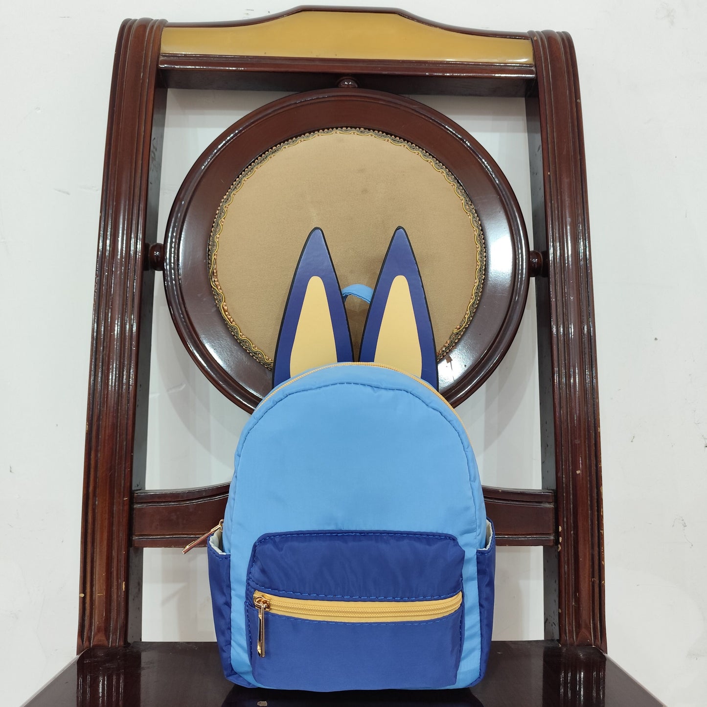 Two Colors Sibling Baby Kids Blue Orange Dogs Backpacks Bags