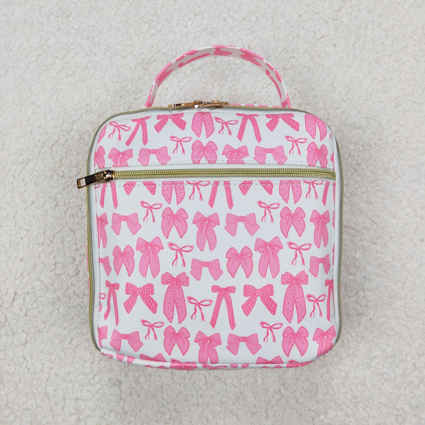 Sibling Pink Bows Plaid Lunch Boxes Back Bags