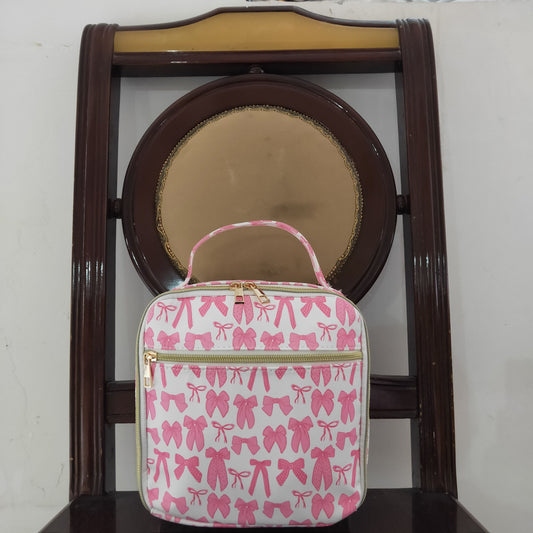 USA Shop Baby Kids Pink Bows Plaid School Lunch Boxes