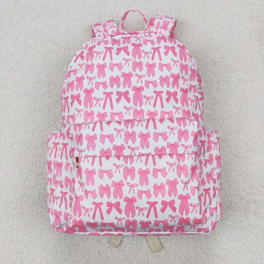 USA Shop Baby Girls Pink Bows Plaid School Backpack Bags