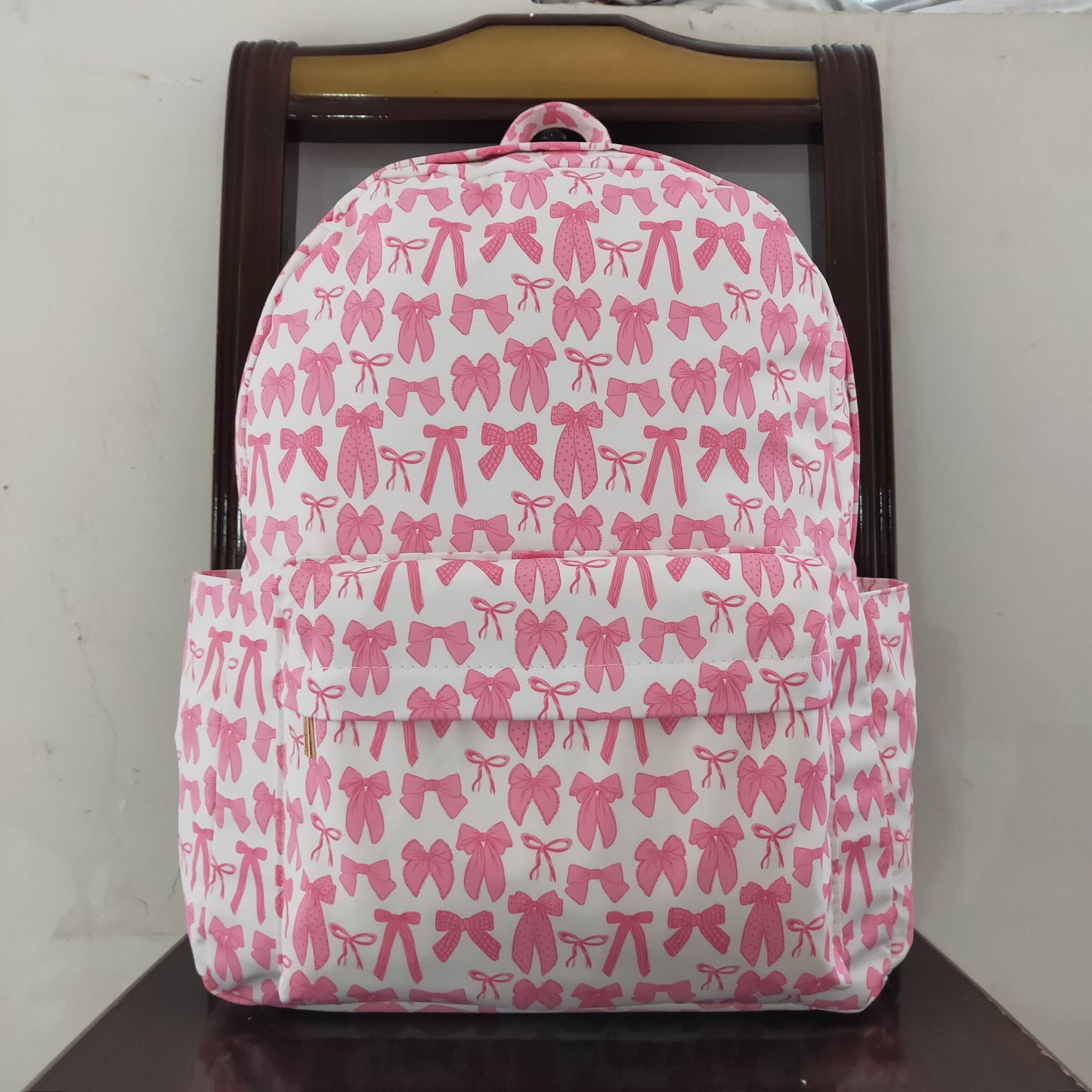 USA Shop Baby Girls Pink Bows Plaid School Backpack Bags