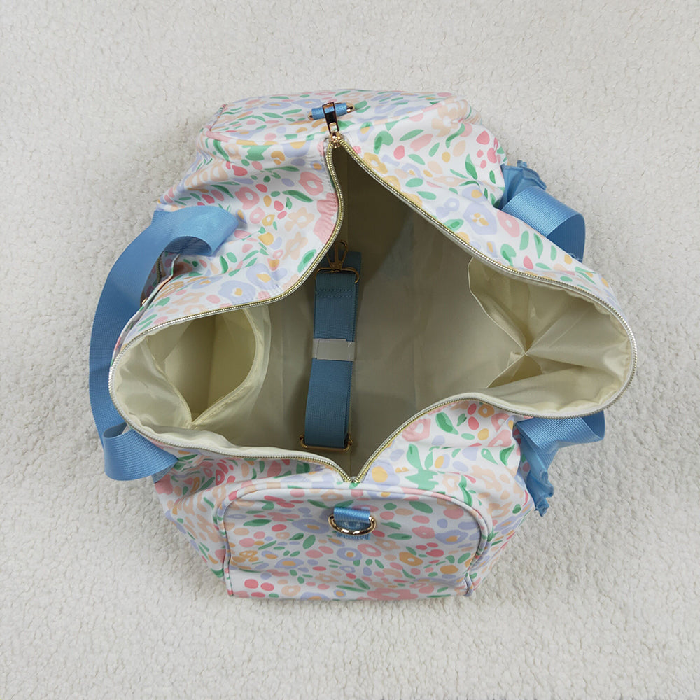 Blue Ruffle Colorful Leopard Print Gym Duffle Bags