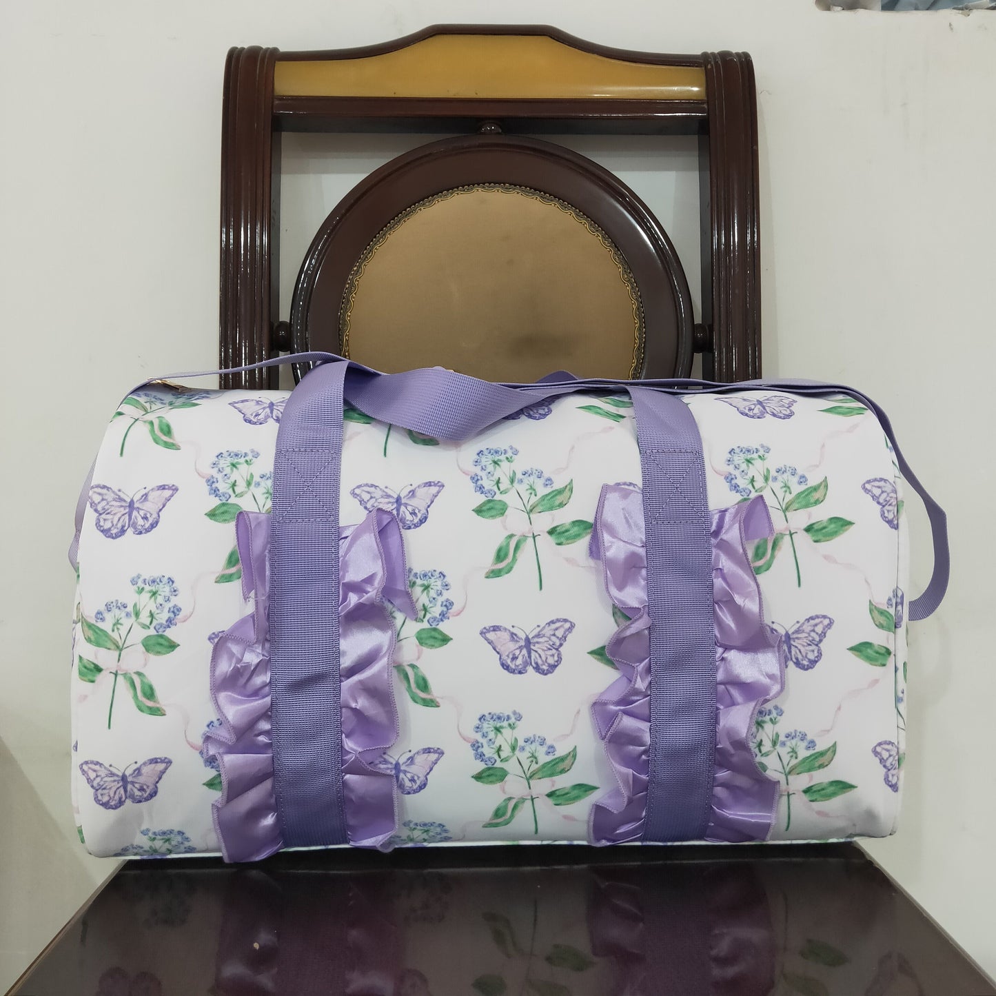 USA Shop Colorful Flowers Ruffle Gym Bags