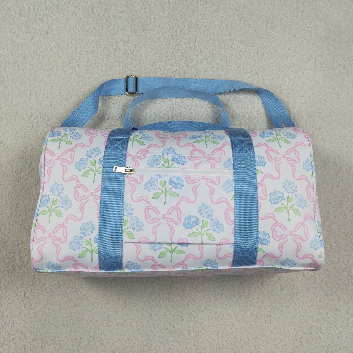 Blue Ruffle Pink Bows Plaid Floral Gym Duffle Bags