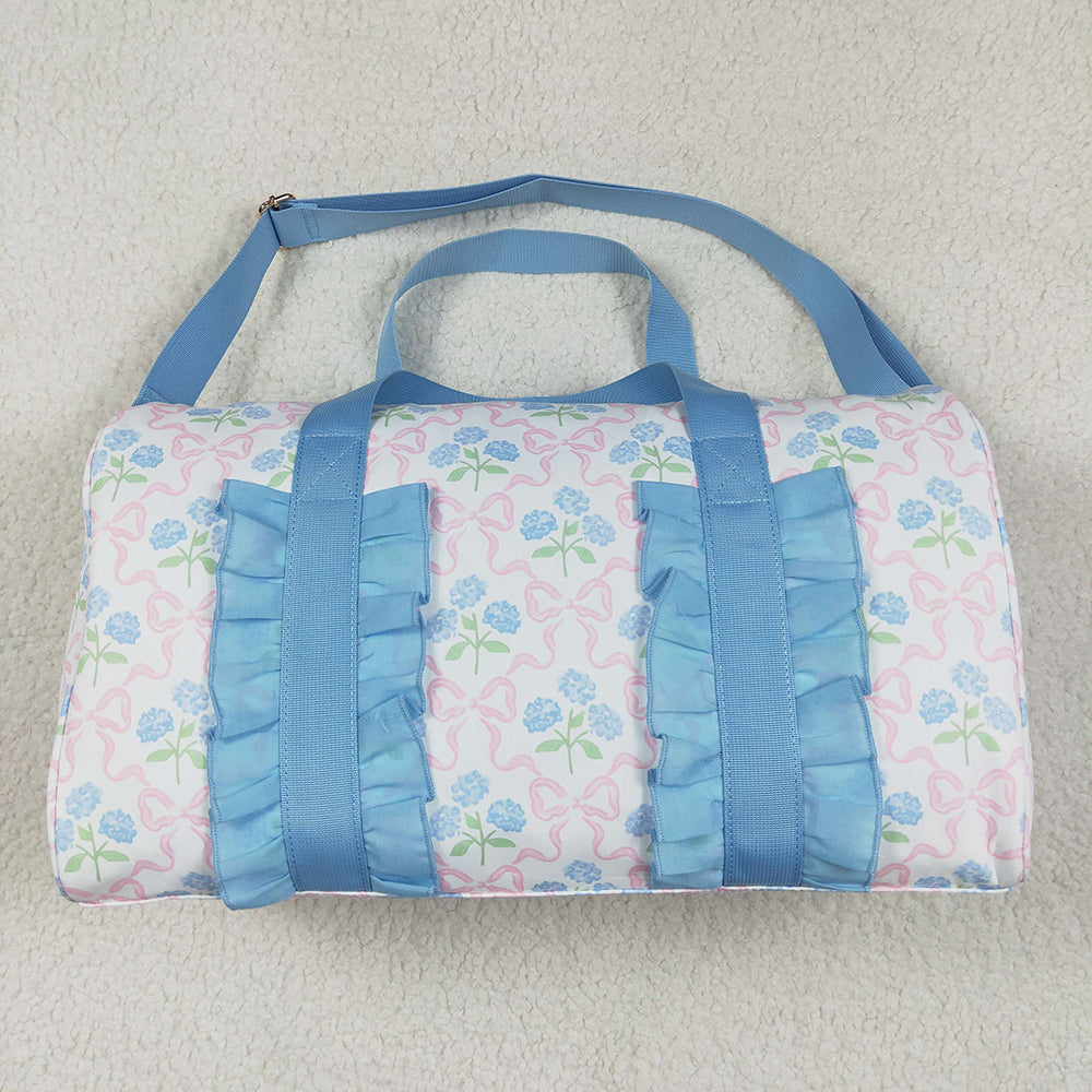Blue Ruffle Pink Bows Plaid Floral Gym Duffle Bags