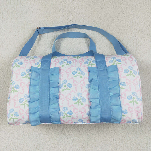 Blue Ruffle Pink Bows Plaid Floral Gym Duffle Bags