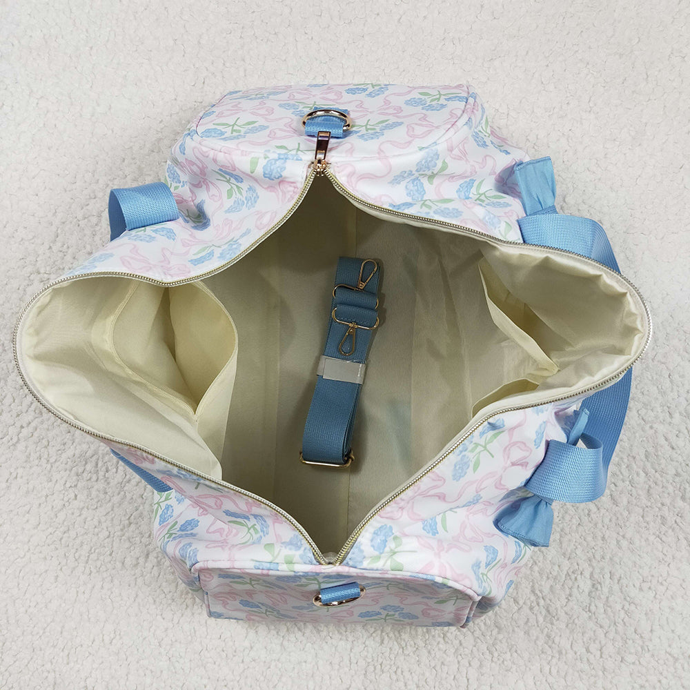 Blue Ruffle Pink Bows Plaid Floral Gym Duffle Bags