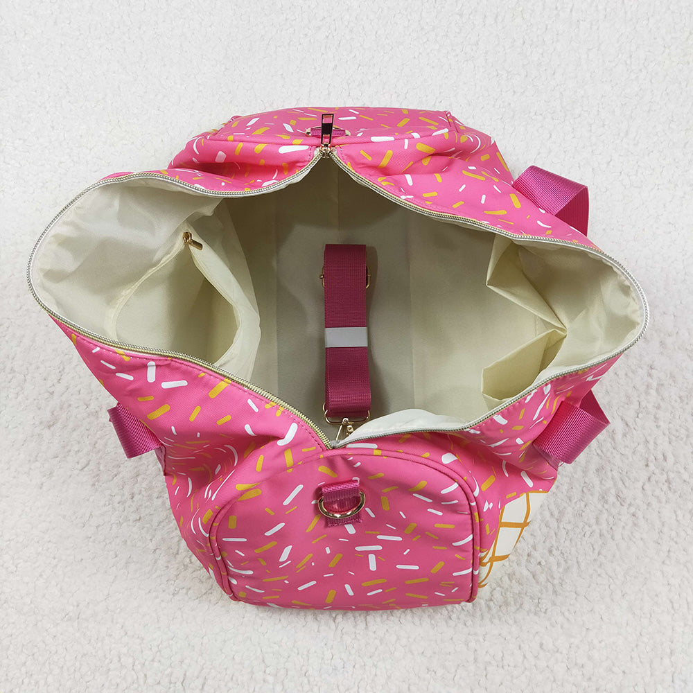Pink Ice Cream Drip Zipper Gym Bags