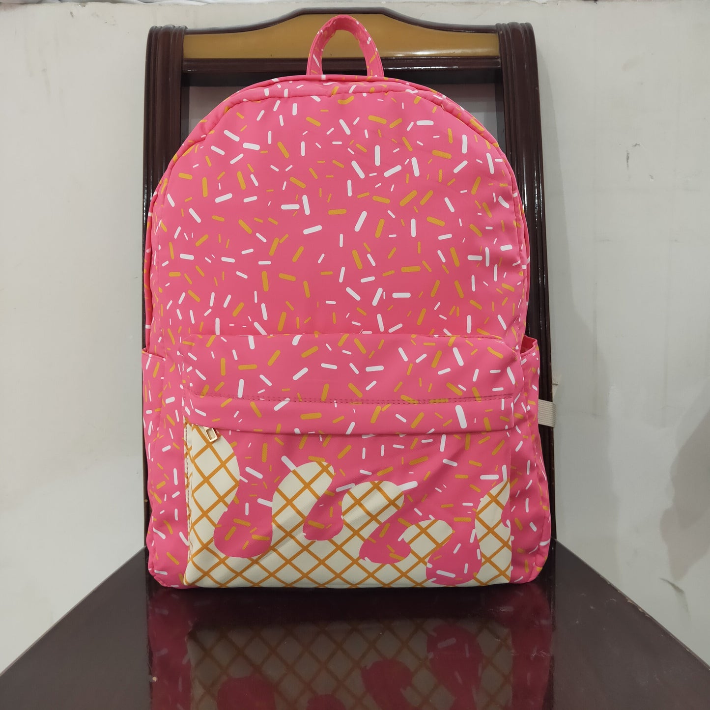 USA Shop Baby Girls Pink Sprinkles Drip Team School Backpack Bags