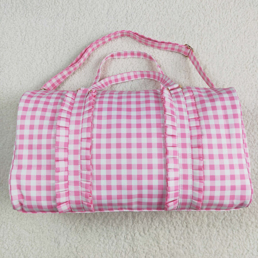 USA Shop Pink Checked Gym Bags