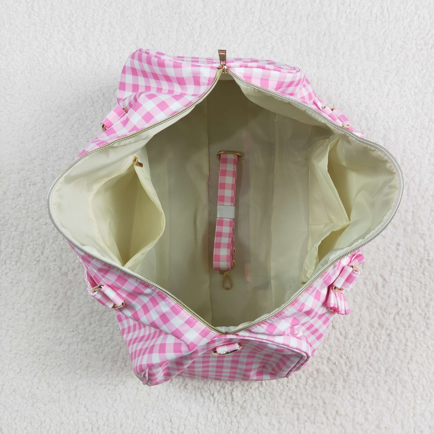 USA Shop Pink Checked Gym Bags