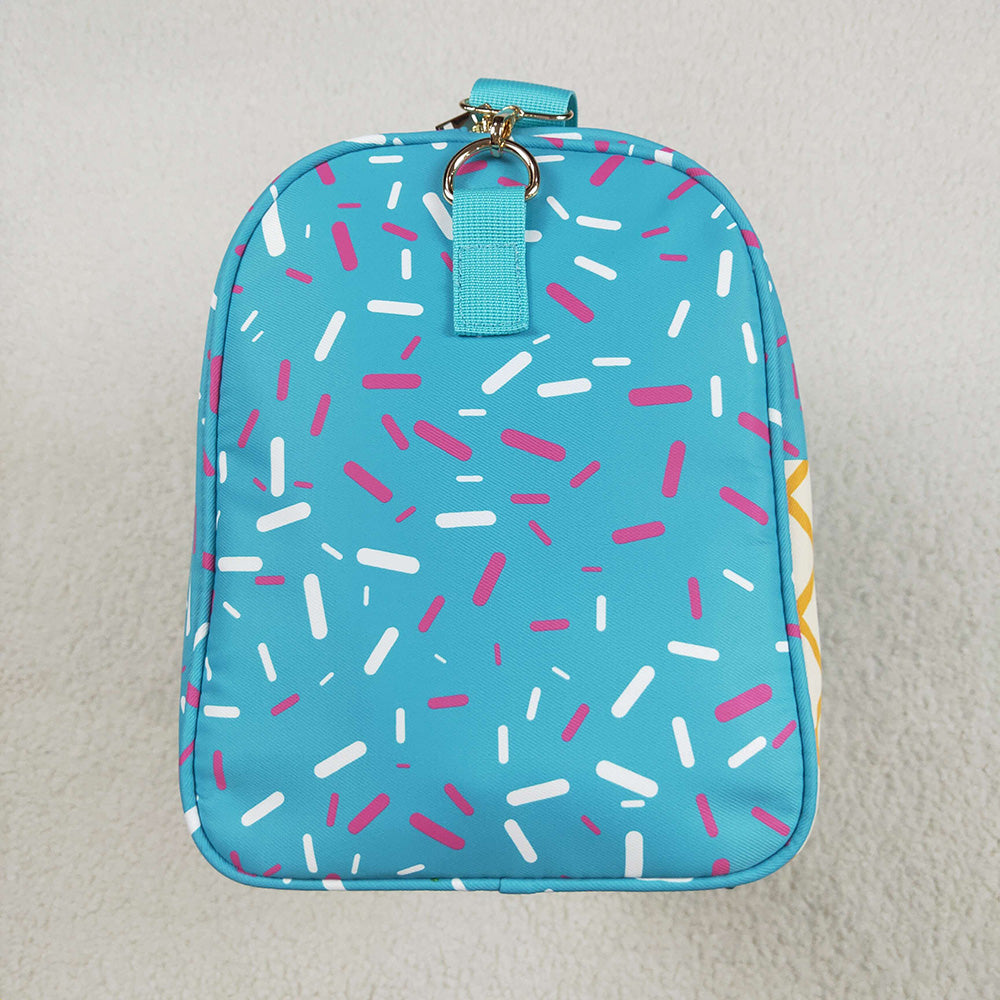 Blue Ice Cream Drip Zipper Gym Bags