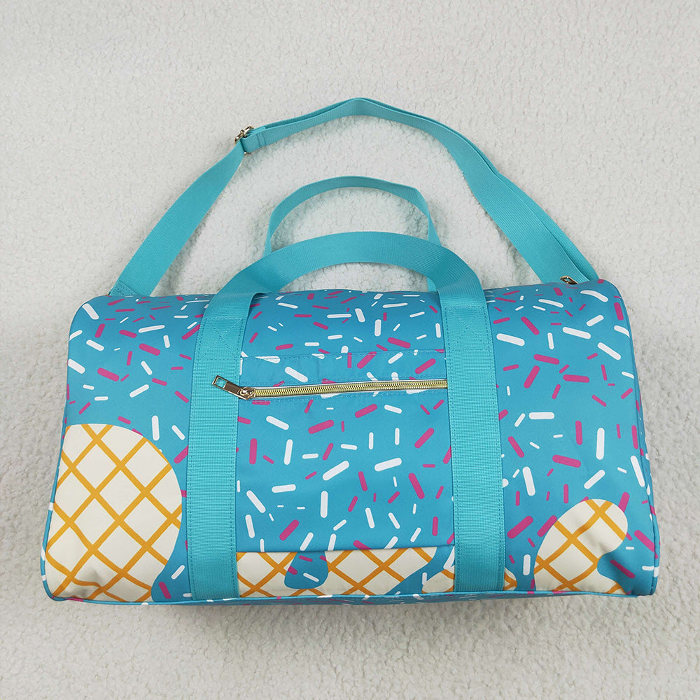 Blue Ice Cream Drip Zipper Gym Bags