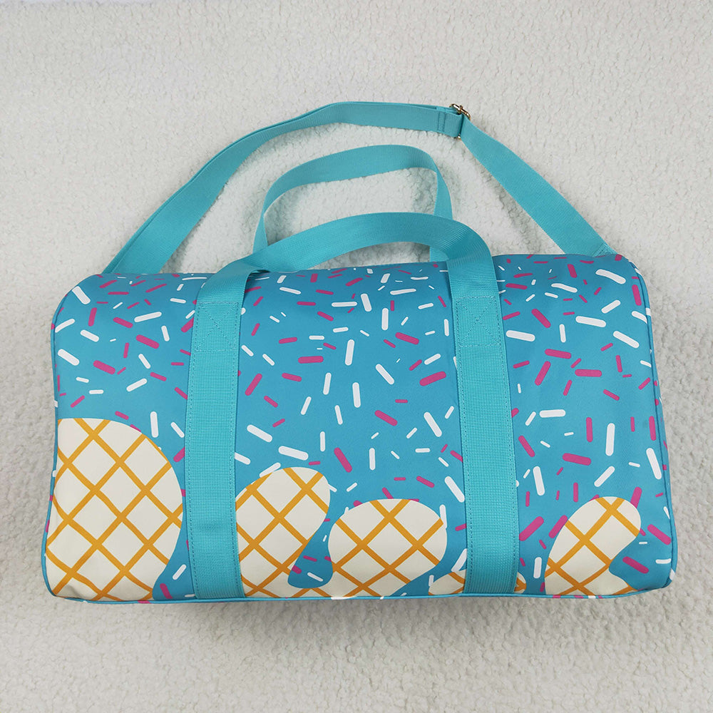 Blue Ice Cream Drip Zipper Gym Bags