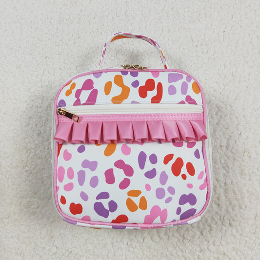 Baby Girls Pink Leopard Ruffle School Bags Lunch Boxes