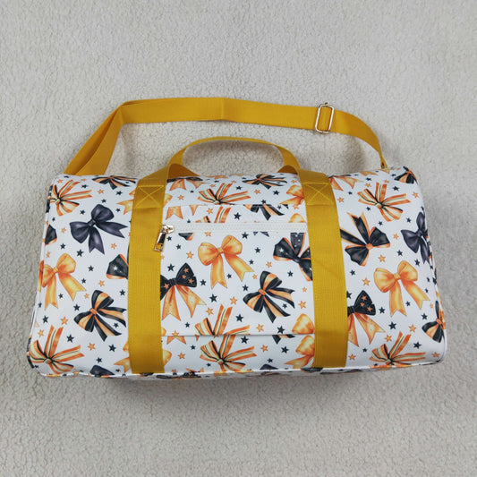 Adult Women Orange Black Stars Bows Gym Bags
