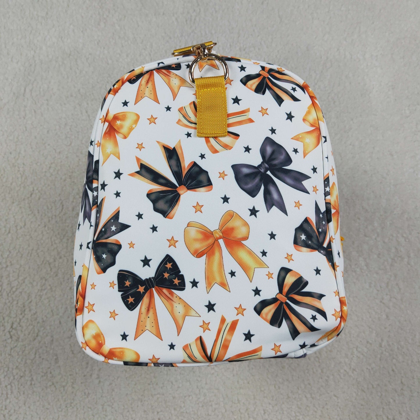 Adult Women Orange Black Stars Bows Gym Bags