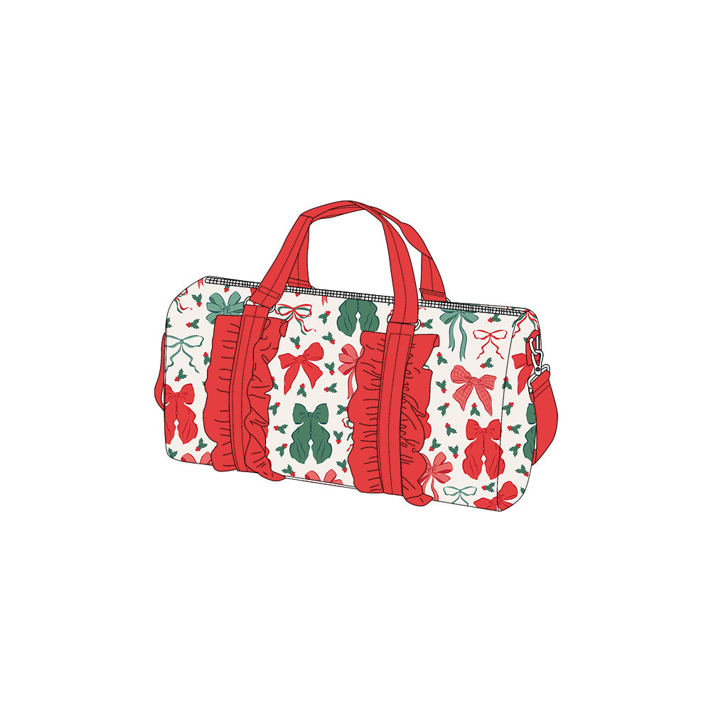 Red Green Bows Ruffle Gym Bags Preorder