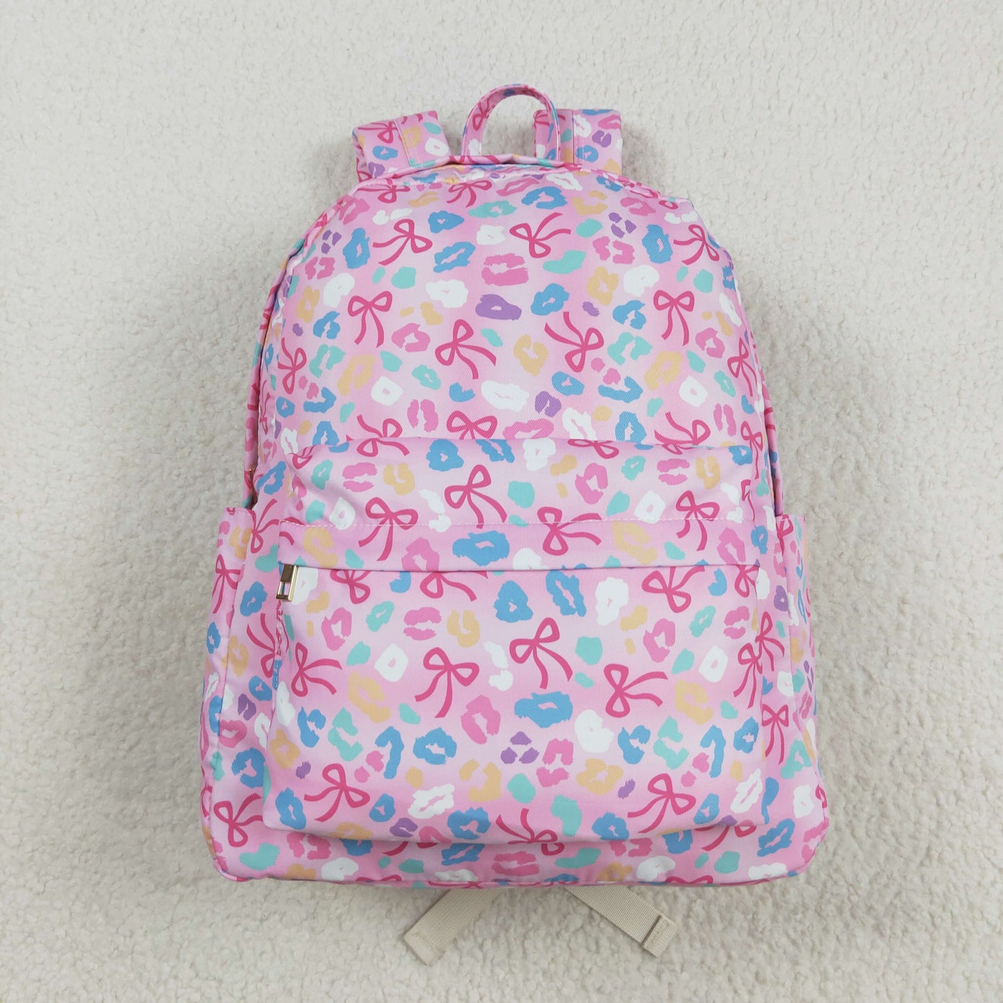 USA Shop Baby Girls Colorful Leopard Bows Backpack School Bags