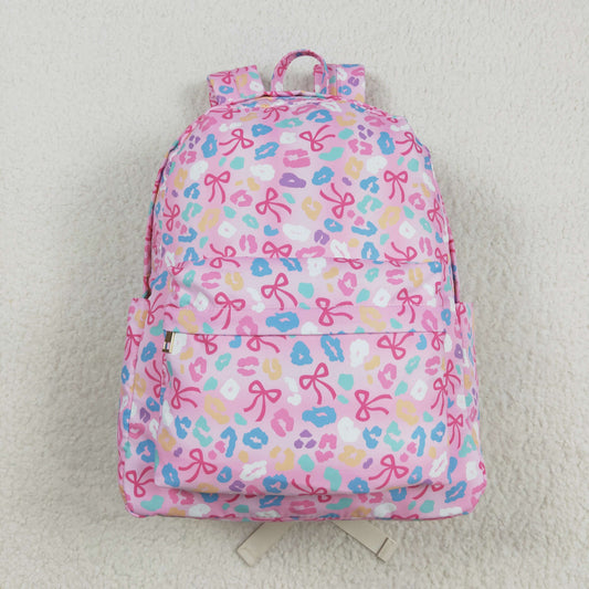 USA Shop Baby Girls Colorful Leopard Bows Backpack School Bags