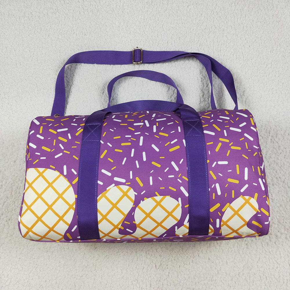 Purple Ice Cream Drip Zipper Gym Bags