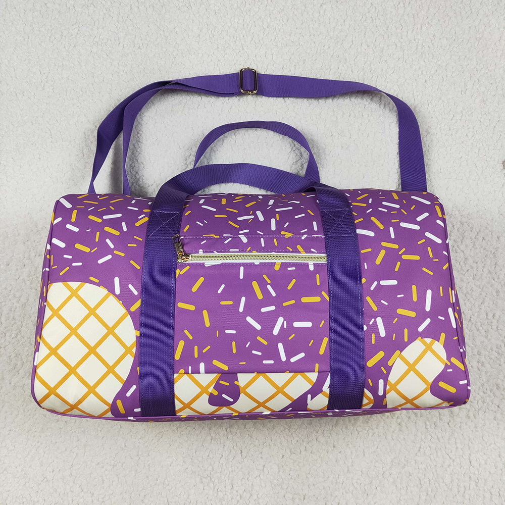Purple Ice Cream Drip Zipper Gym Bags