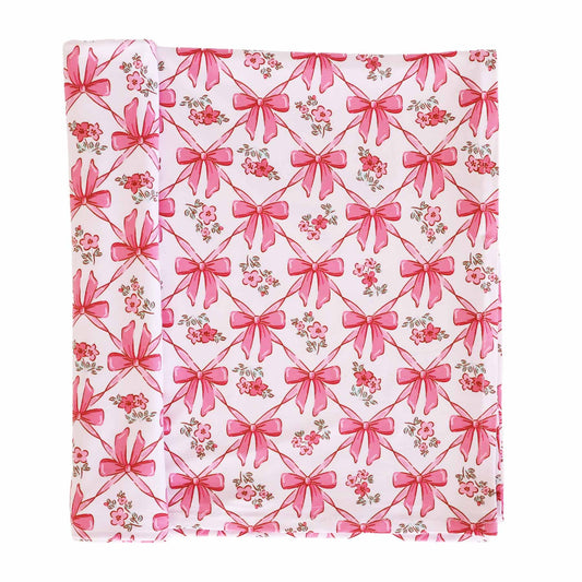 Baby Kids Pink Bows Flowers Plaid Zipper Lunch Boxes Preorder