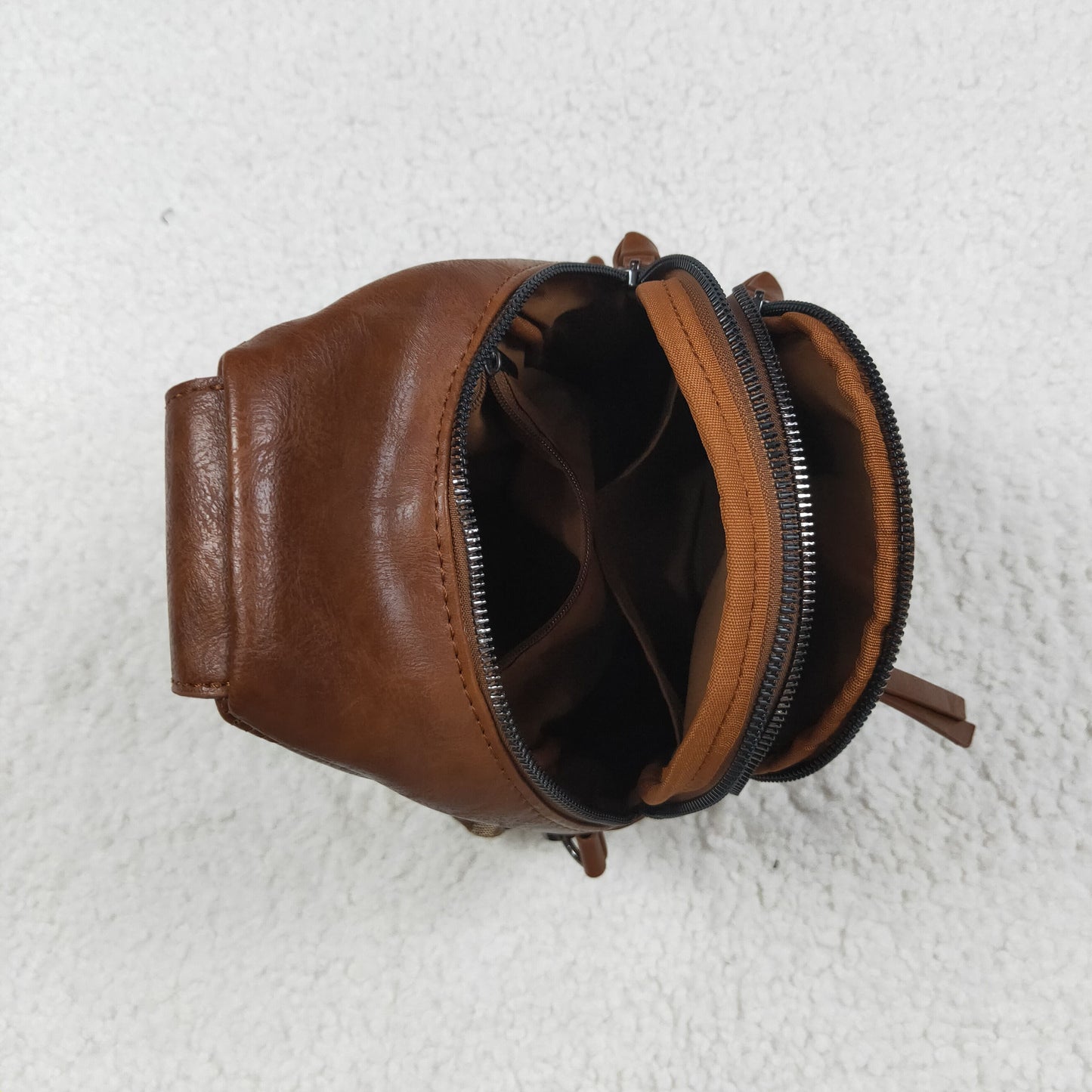 USA Brown Zipper Flowers Back Bags