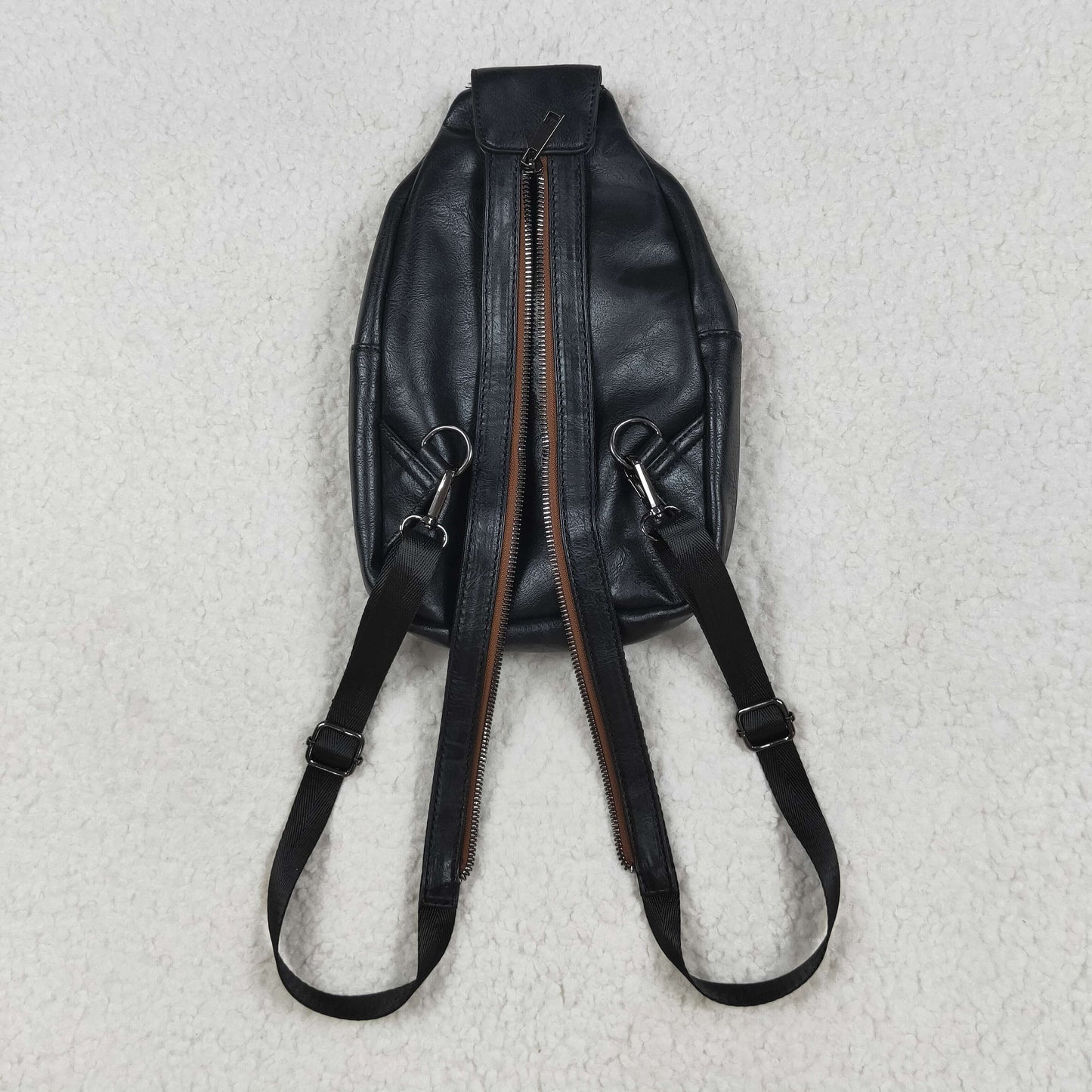 USA Black Zipper Flowers Back Bags