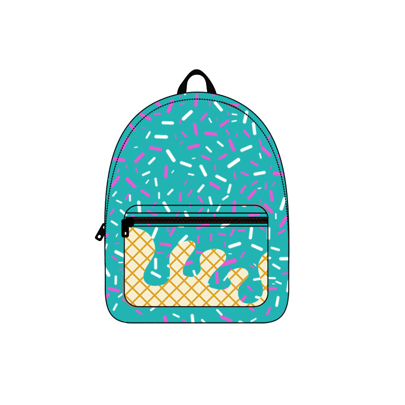 Baby Kids Aqua Drip Team Zipper School Back Bags Preorder