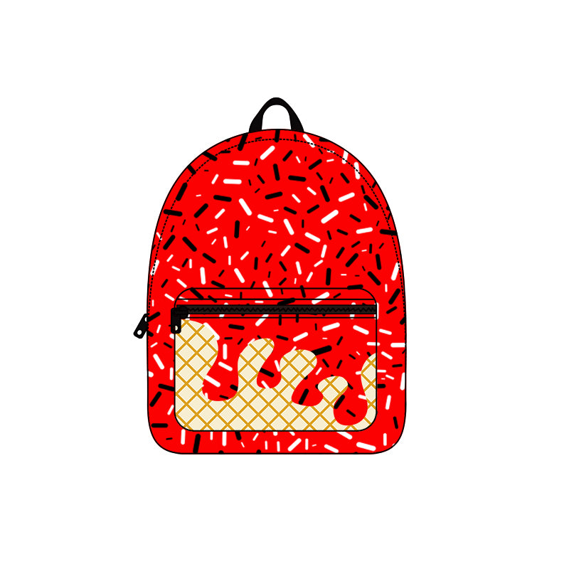 Baby Kids Orange Drip Team Zipper School Back Bags Preorder