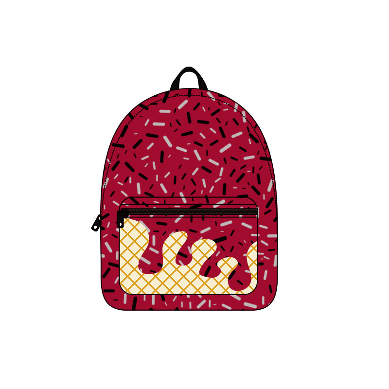 Baby Kids Red Drip Team Zipper School Back Bags Preorder