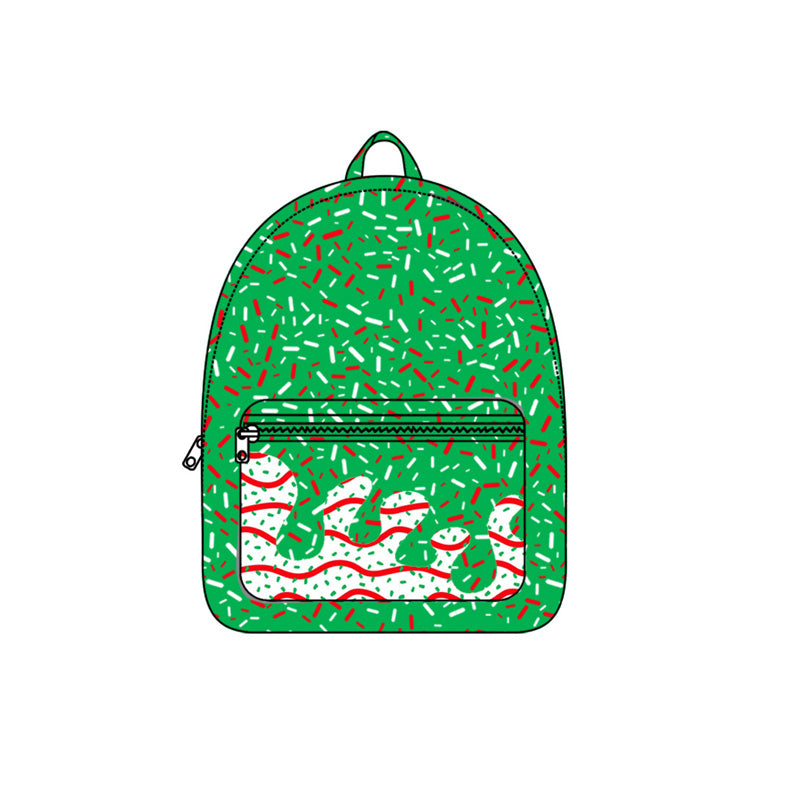 Baby Kids Drip Christmas Trees Print Zipper School Back Bags Preorder