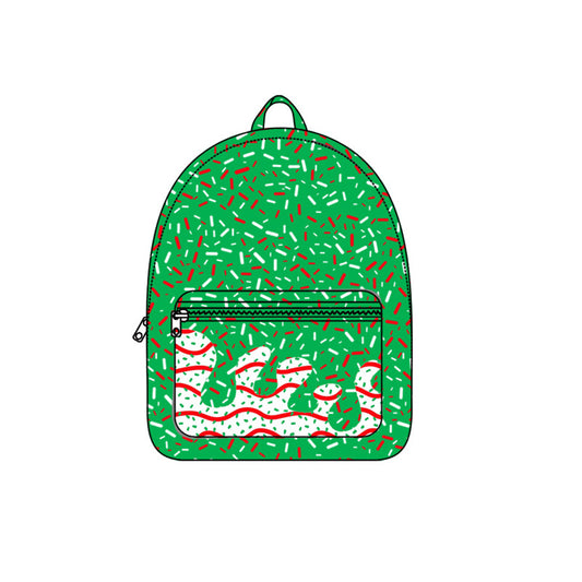 Baby Kids Drip Christmas Trees Print Zipper School Back Bags Preorder