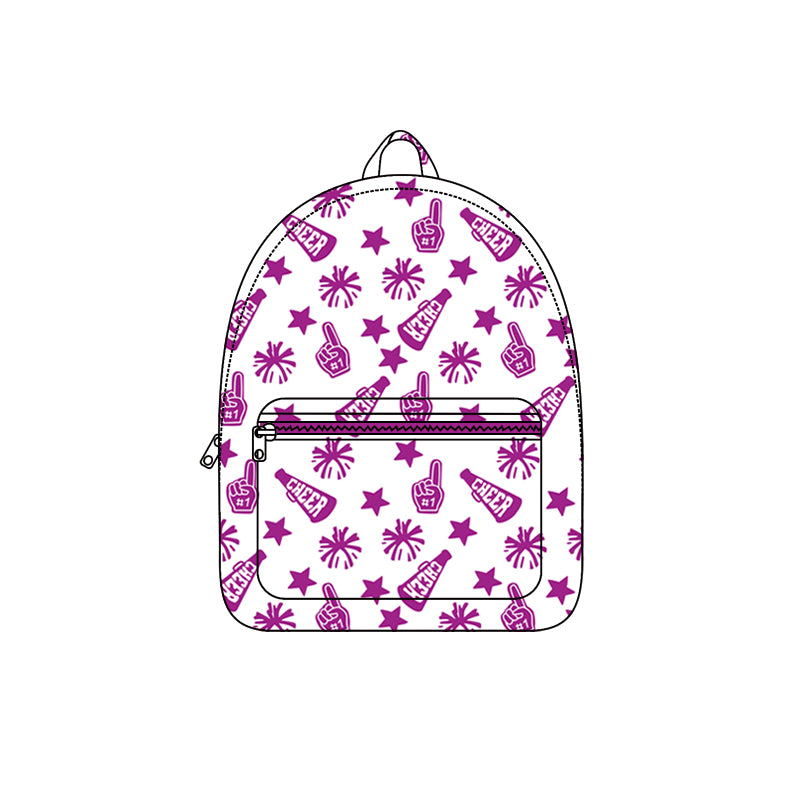 Baby Kids Team Purple Cheer Fireworks Zipper School Back Bags Preorder