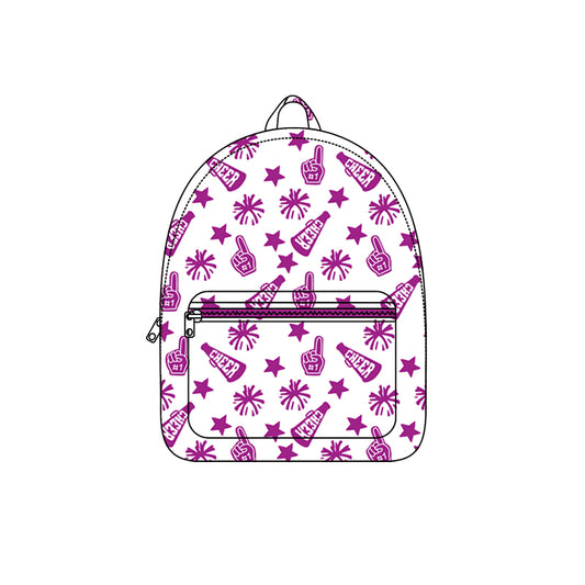 Baby Kids Team Purple Cheer Fireworks Zipper School Back Bags Preorder