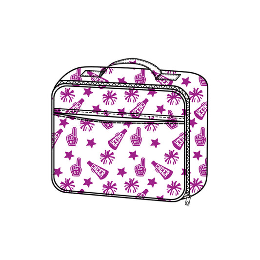 Baby Kids Team Purple Cheer Fireworks Zipper School Lunch Boxes Preorder